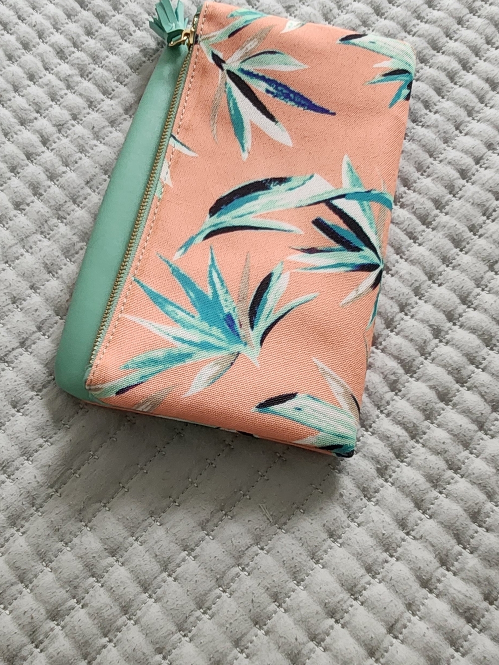 Rachel Pally Reversible Coral and Mint Zip Pouch - Women Bags